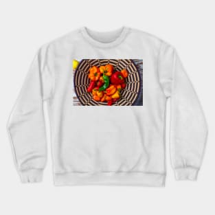 Indian Basket Full Of Sweet Peppers Crewneck Sweatshirt